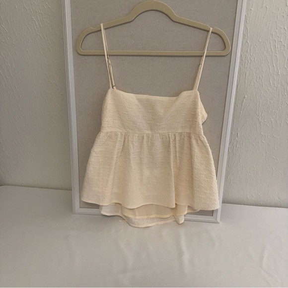 Astr Cream Ruffled Peplum Camisole - Picture 3 of 10